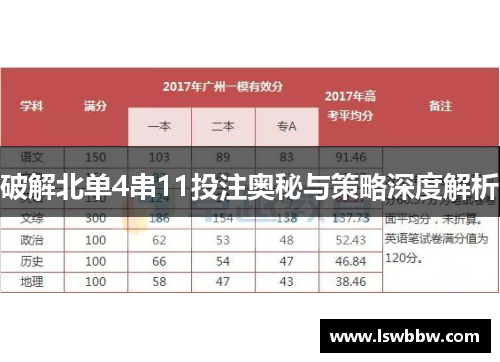 破解北单4串11投注奥秘与策略深度解析